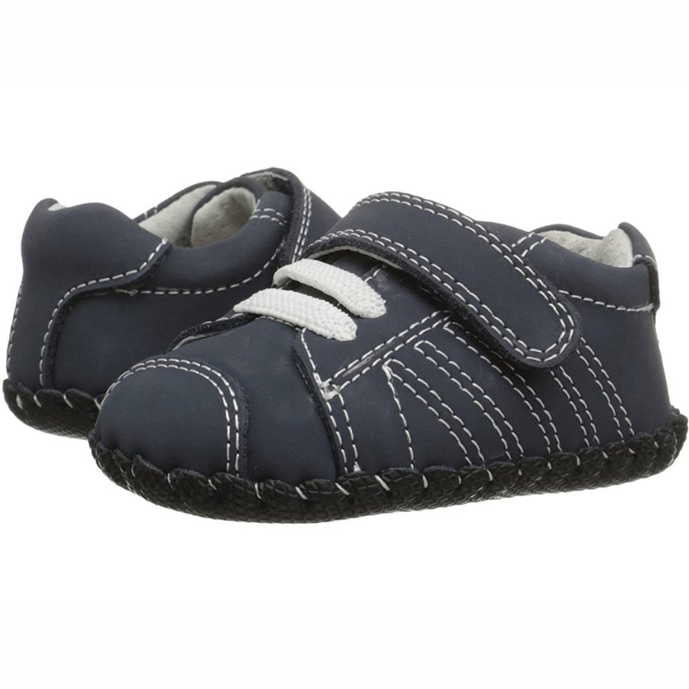 NEW pediped Originals Soft Sole Baby Walker Jake Navy White Nubuck Strap Sneaker